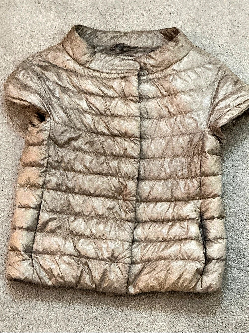 Herno Iconico Quilted Puffer Jacket in Beige Size 42